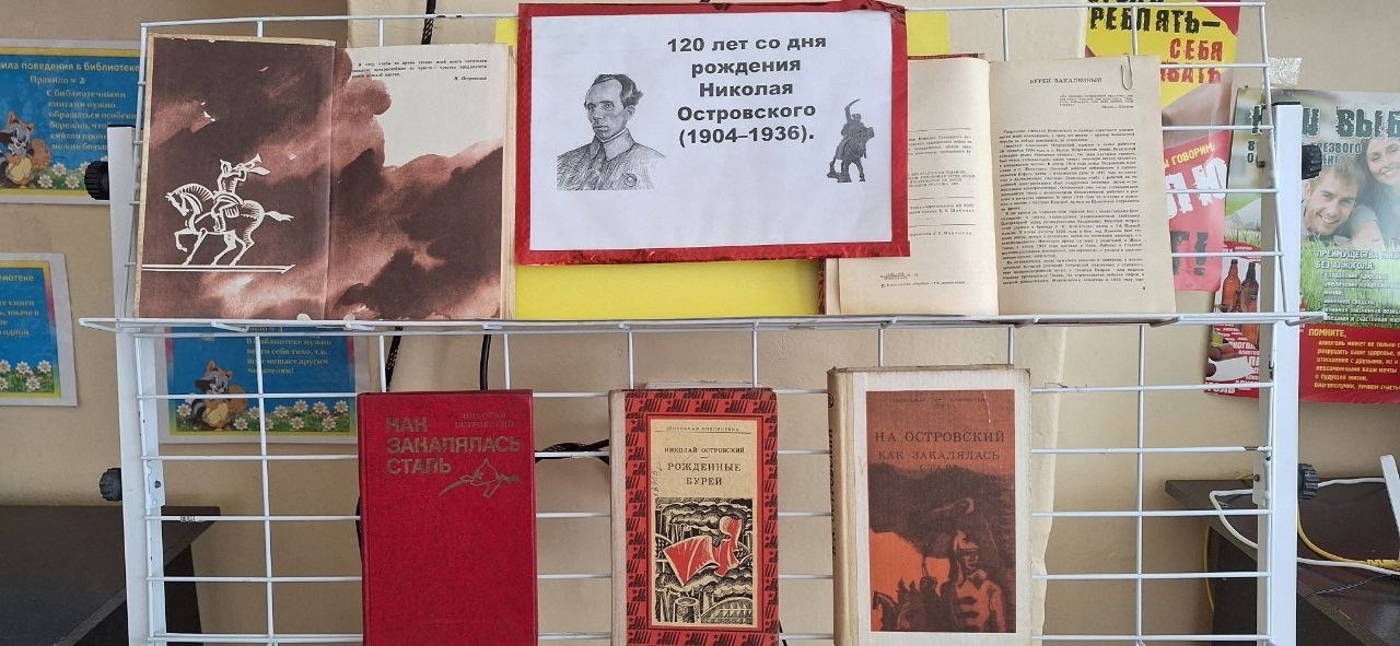 книжная выставка к 120 летию со дня рождения Николая Островского.