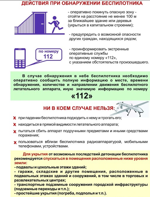 Действия при обнаружении беспилотника.